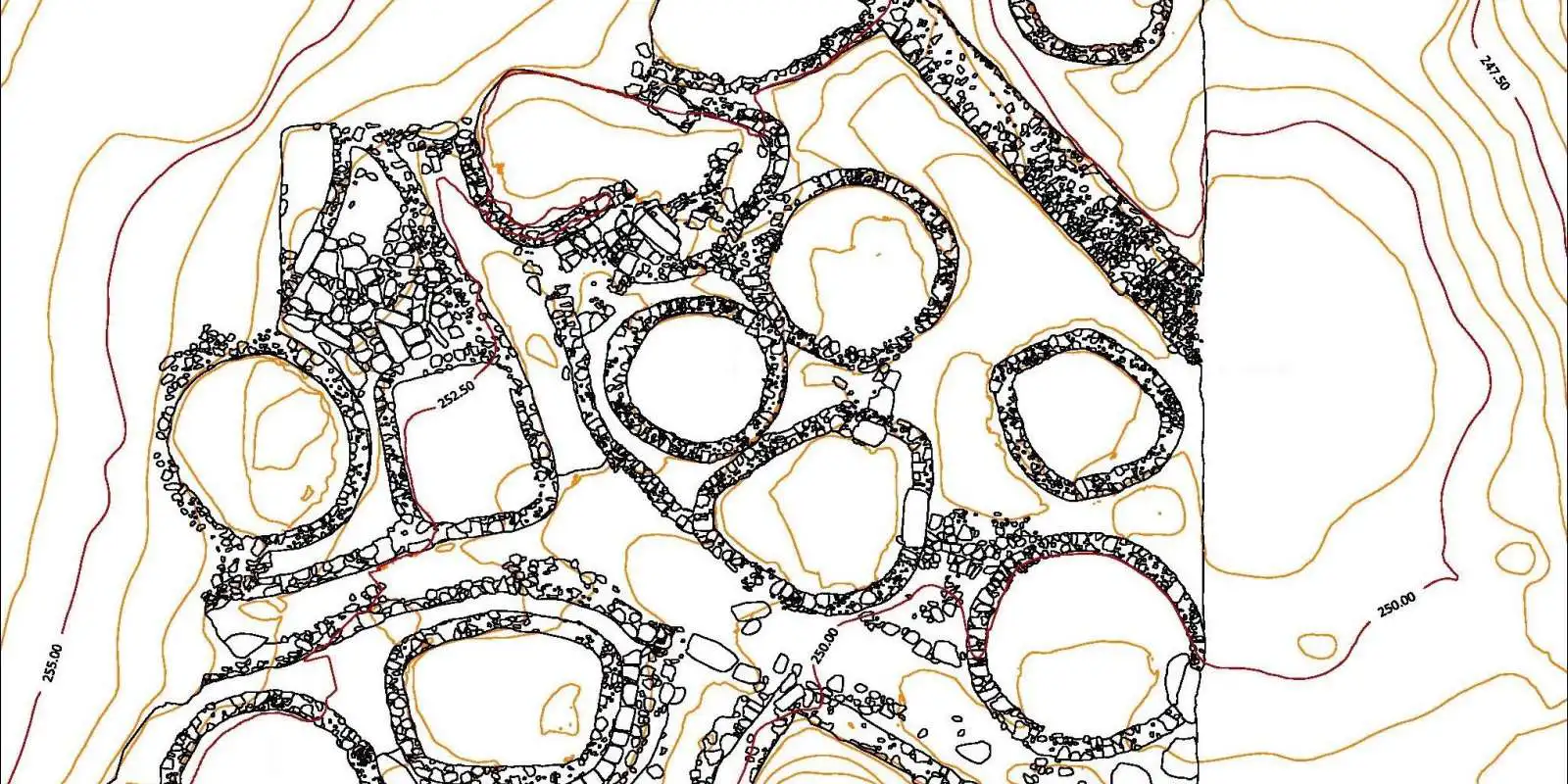 plano topográfico arqueología